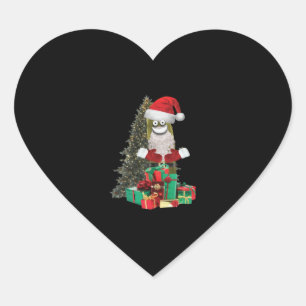 Santa Pickle Herz-Aufkleber