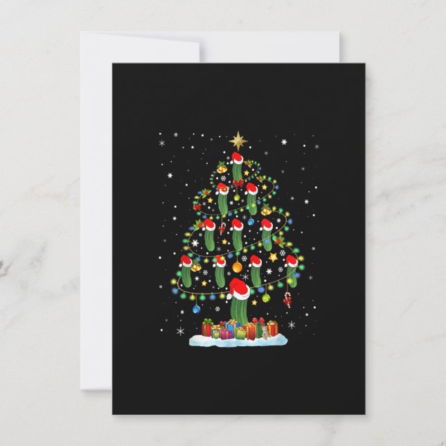 Santa Pickle Weihnachtsbaum LICHT Funny Pickle Lo Einladung (Vorderseite)
