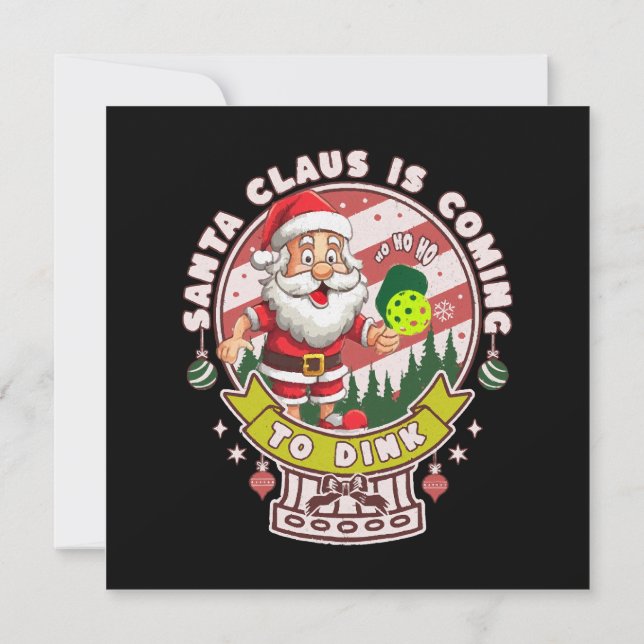 Santa Pickleball Weihnachten, Funny Santa Einladung (Rückseite)
