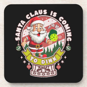Santa Pickleball Weihnachten, Lustiger Santa Getränkeuntersetzer