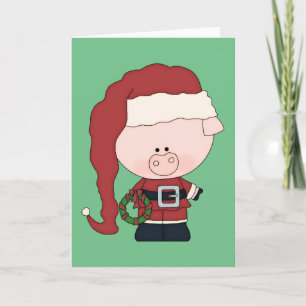 Santa Pig Claus Feiertagskarte