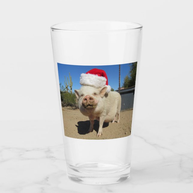 Santa Pig Glass Glas (Vorderseite)