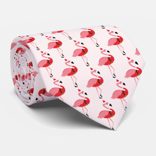 Santa Pink Flamingo Novelty Weihnachten Krawatte
