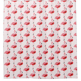 Santa Pink Flamingo Weihnachten Duschvorhang