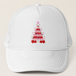 Santa Pink Flamingo Weihnachtsbaum Truckerkappe