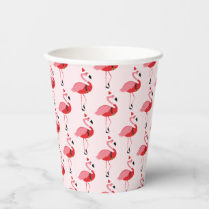Santa Pink Flamingo Weihnachtsfeiertag Pappbecher