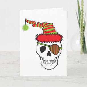 Santa Pirate Skull Feiertagskarte