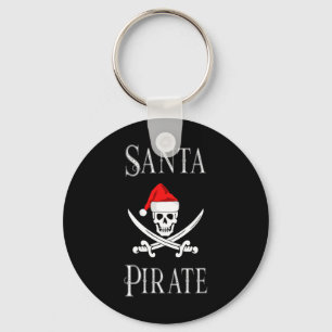 Santa Pirate Skull Schwerter WeihnachtsHat Bootfah Schlüsselanhänger