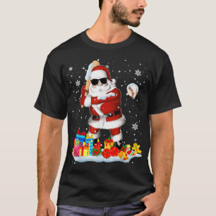 Santa Playing Baseball Cool Weihnachten Weihnachte T-Shirt