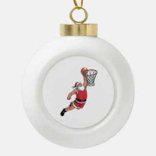 Santa Playing Basketball Weihnachten Sport Liebhab Keramik Kugel-Ornament