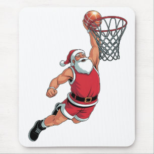 Santa Playing Basketball Weihnachten Sport Liebhab Mousepad