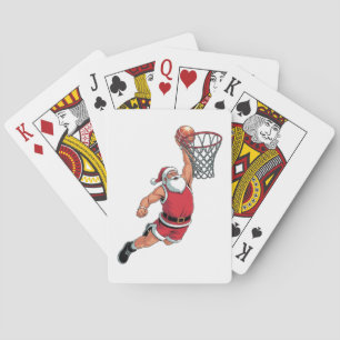Santa Playing Basketball Weihnachten Sport Liebhab Spielkarten