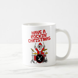 Santa Playing Drums Christmas Drummer Musiker Kaffeetasse