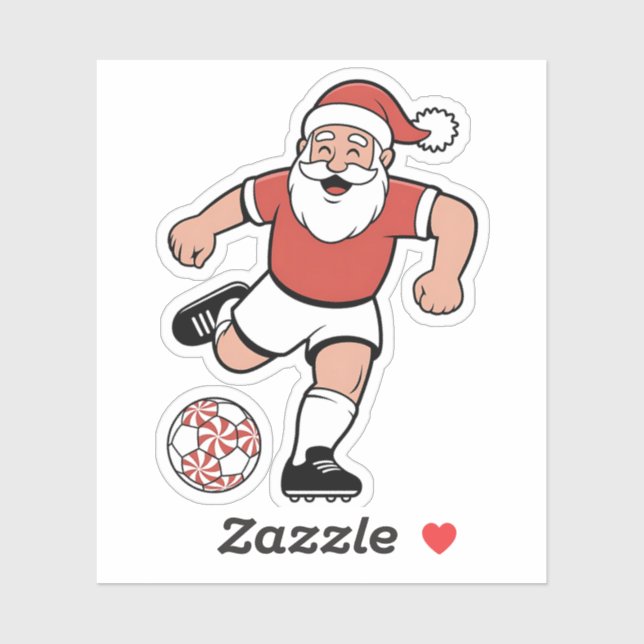 Santa Playing Fußball Weihnachtsspielerin Sport Aufkleber (Blatt)