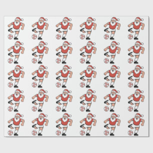 Santa Playing Fußball Weihnachtsspielerin Sport Geschenkpapier