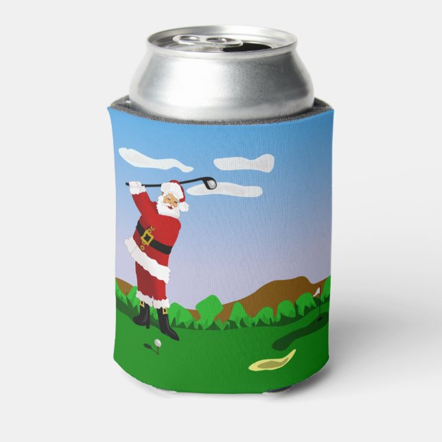 Santa Playing Golf Dosenkühler (Kanne Rückseite)