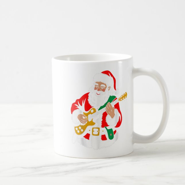 Santa Playing Guitar Rock Xmas Vibes Funny Christm Kaffeetasse (Rechts)