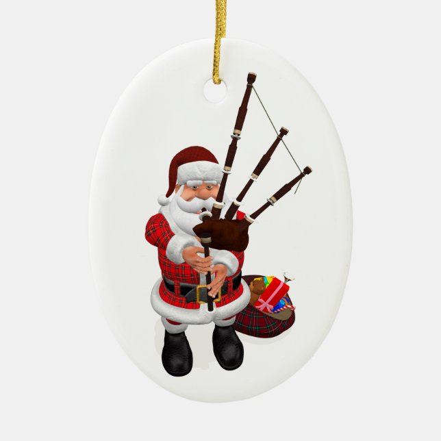 Santa Playing Keramik Ornament (Vorne)