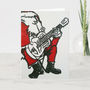 Santa Playing The Blues Feiertagskarte