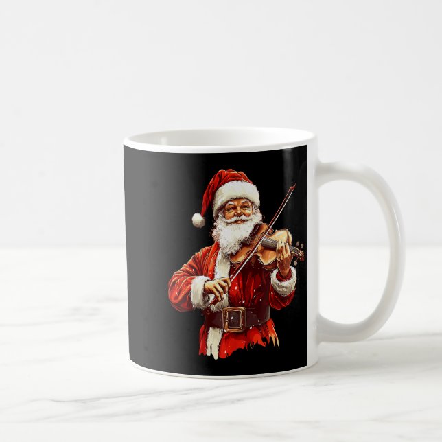 Santa Playing Violin Funny Violin Player Violinist Kaffeetasse (Rechts)