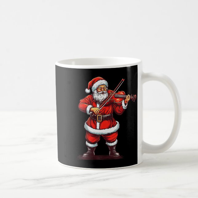 Santa Playing Violin Funny Violinist Violin Player Kaffeetasse (Rechts)