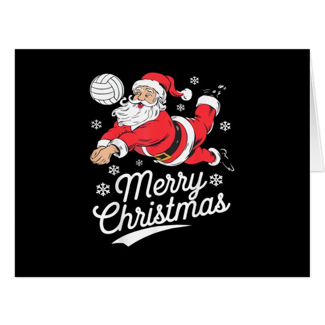 Santa Playing Volleyball Christmas Pajama Cool Spo (Vorderseite (Horizontal))