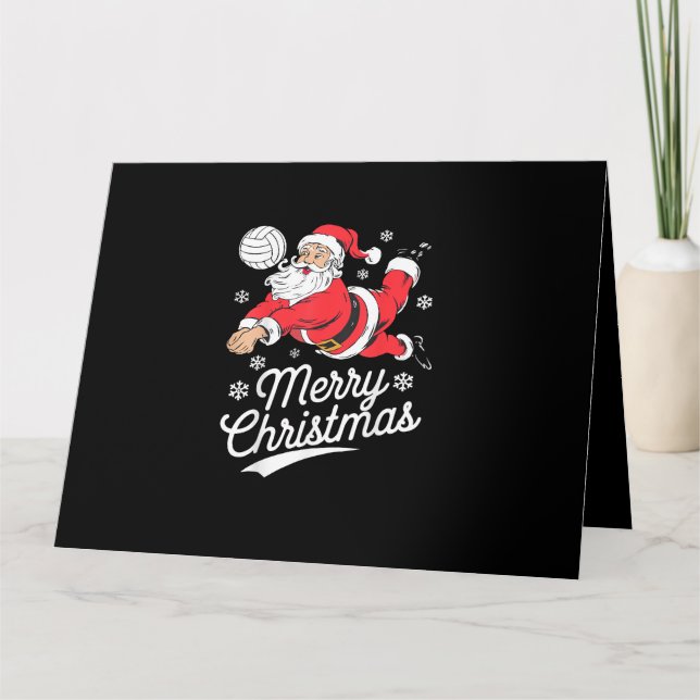 Santa Playing Volleyball Christmas Pajama Cool Spo Karte (Vorderseite)