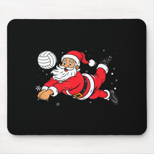 Santa Playing Volleyball Christmas Pajama Cool Srt Mousepad (Vorne)