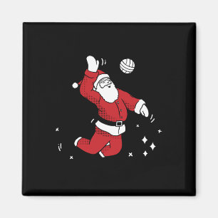 Santa Playing Volleyball Weihnachten Pajama Cool S Magnet
