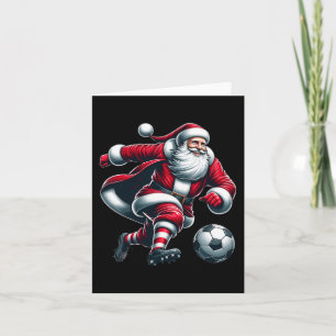 Santa Plays Fußball Sport Weihnachten Frauen Männe Karte