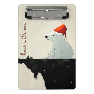 Santa Polar Bär Weihnachten Mini Klemmbrett