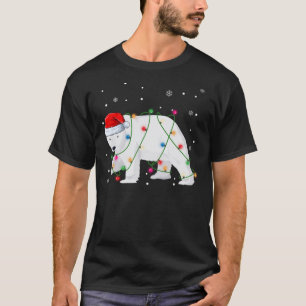 Santa Polar Bär Weihnachtsbaum Lichter Bären Liebh T-Shirt
