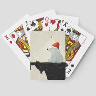 Santa Polar Bear Spielkarten