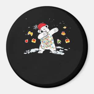 Santa Polar Bear Weihnachtsbeleuchtung Bear Lover Magnet