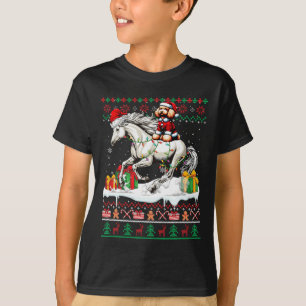 Santa Poodle Reiten Weihnachten T-Shirt