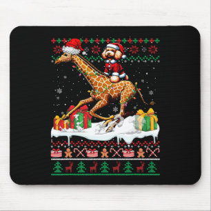 Santa Poodle Riding Giraffe Weihnachten Liebe Mousepad