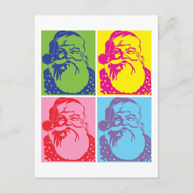Santa Pop Art Frohe Weihnachten (Vorderseite)