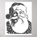 Santa Pop Art Frohe Weihnachtslicht grau Poster<br><div class="desc">Durch populäre Anfrage Nun,  endlich hier ist es. Schwarz-Weiß (eigentlich 30 % grau und weiß). Alle Größen. (Bei Bedarf können Sie das Zoomen,  die Zoomtaste,  den benutzerdefinierten Text hinzufügen)</div>