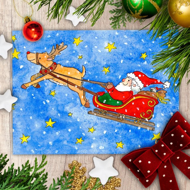 Santa Postcard von Nicole Janes Feiertagspostkarte (Von Creator hochgeladen)