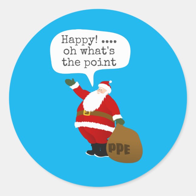 Santa PPE Runder Aufkleber (Vorderseite)