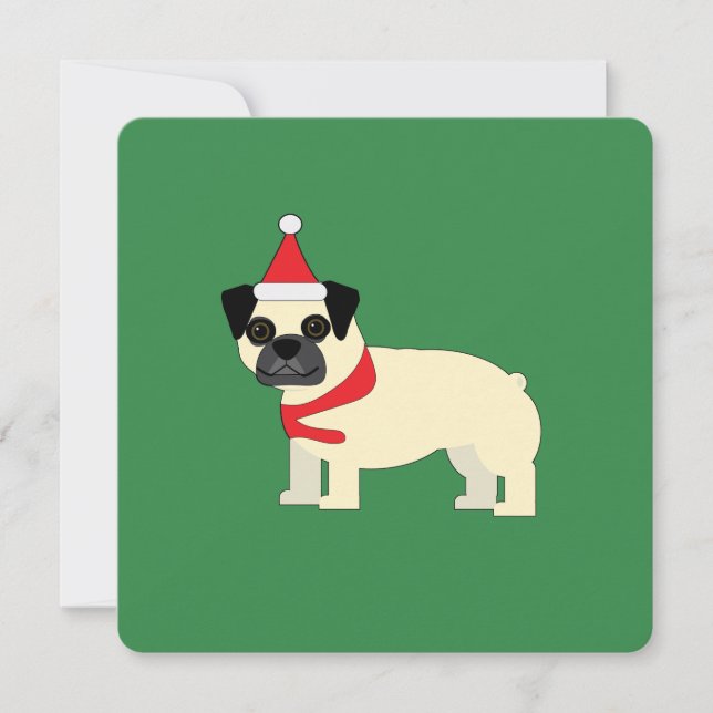 Santa Pug Einladung (Vorderseite)