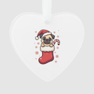 Santa Pug Freude Ornament