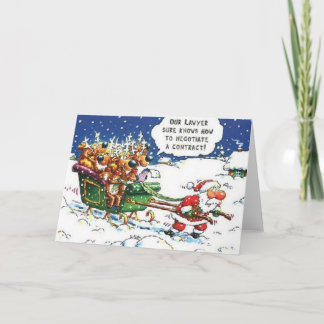 Santa Pulling Rentier Feiertagskarte
