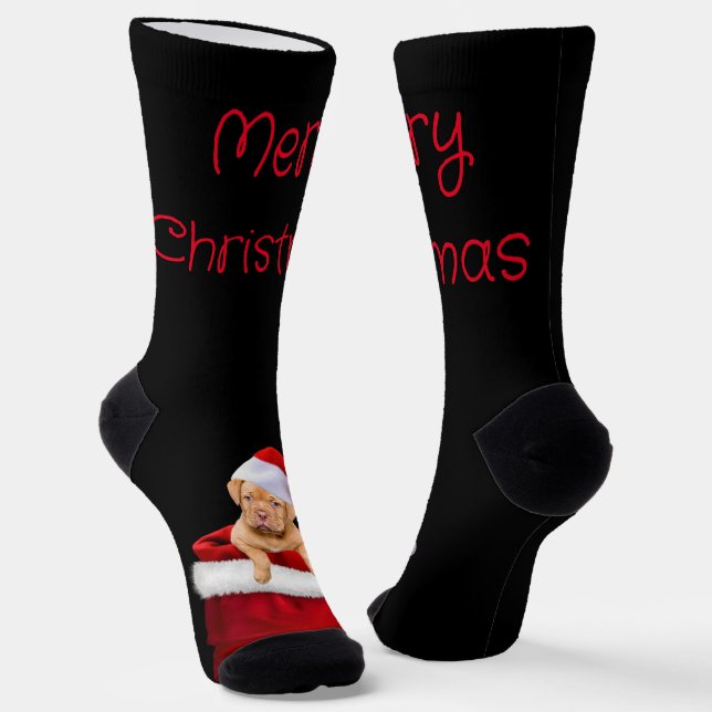 Santa Puppy Crew Socks Socken (Gewinkelt)
