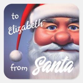 Santa Quadratischer Aufkleber