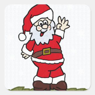 Santa Quadratischer Aufkleber