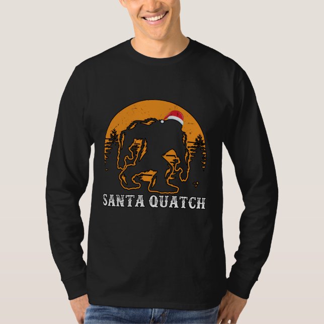 Santa Quatch Bigfoot Weihnachtsfeier Pun Geschenk  T-Shirt (Vorderseite)