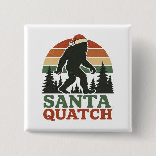 Santa Quatch Lustiger Bigfoot Weihnachten Sasquatc Button