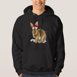 Santa Rabbit Christmas Lights  Christmas Hoodie
