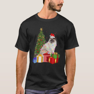 Santa Ragdoll Katze Weihnachtsbaum Licht Weihnacht T-Shirt